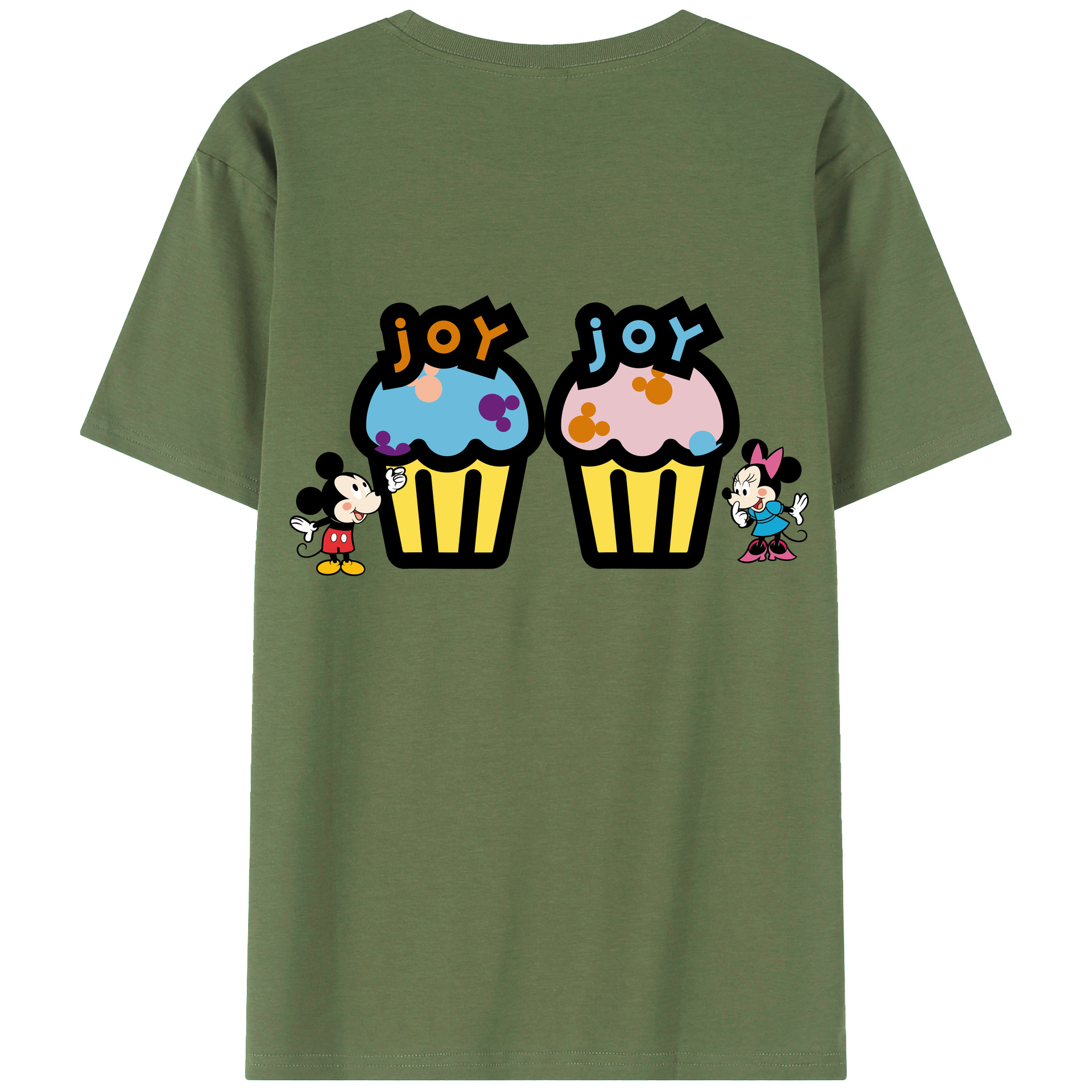 ミッキーマウス Mickey Mouse 綿100％ メンズ半袖Tシャツ（バックプリント） 通気性